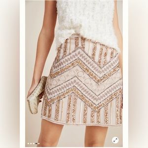Anthropologie Darla embroidered mini skirt